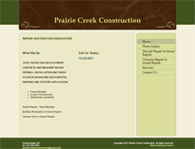 Tablet Screenshot of prairiecreekconstruction.com
